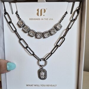 Elegant Silver Necklace and Bracelet Set